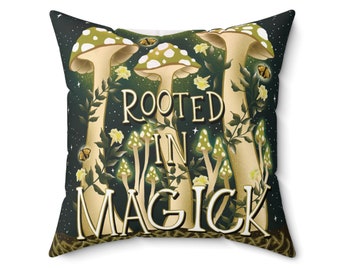 Rooted In Magick Vegan Suede Square Pillow