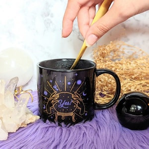 Mystic Messages Heat Changing Mug - Witchy Kitchenware, Magical Home Decor, Witchy Mug, Ceramic Mug, Planchet - Goddess Provisions