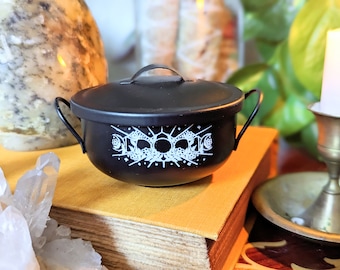 Moon Cauldron, Small Metal Cauldron, Mini Cauldron, Witch Cauldron, Witchy Decor, Altar Tool, Moon Magic, Incense burner, Goddess Provisions