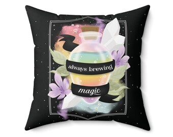 Always Brewing Magic Vegan Suede Square Pillow