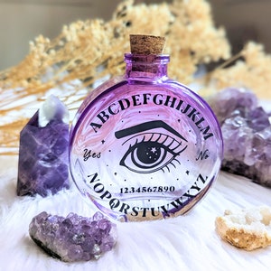 Cosmic Answers Potion Bottle - Purple Glass Bottle, Love Potion, Ouija, Evil Eye, Moon Water, Ritual Bottle | Goddess Provisions