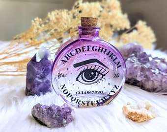 Cosmic Answers Potion Bottle - Purple Glass Bottle, Love Potion, Ouija, Evil Eye, Moon Water, Ritual Bottle | Goddess Provisions