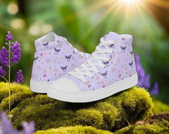 Lavender Crystal Moon Moth Hightop Sneakers