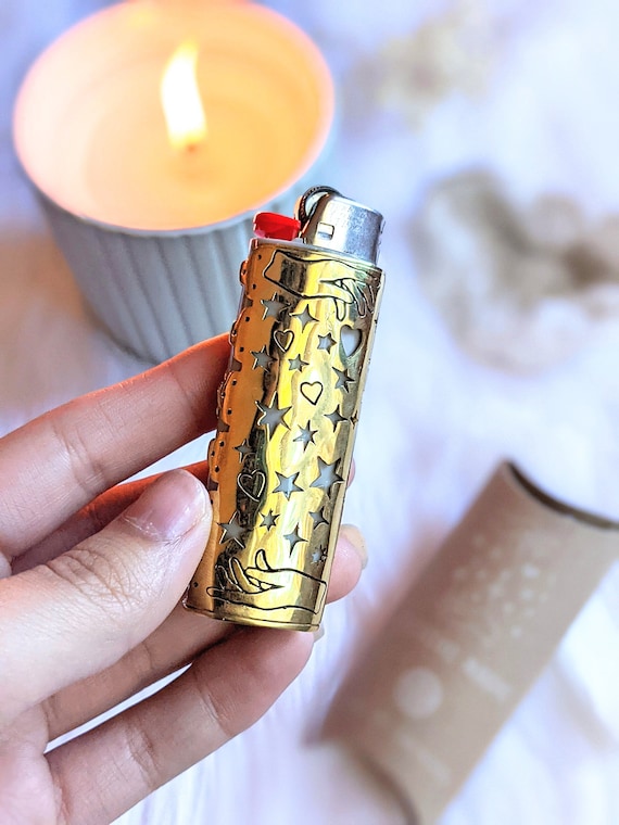 Brass Bic Lighter Case Moon Lighter Case Fire Magic Altar 