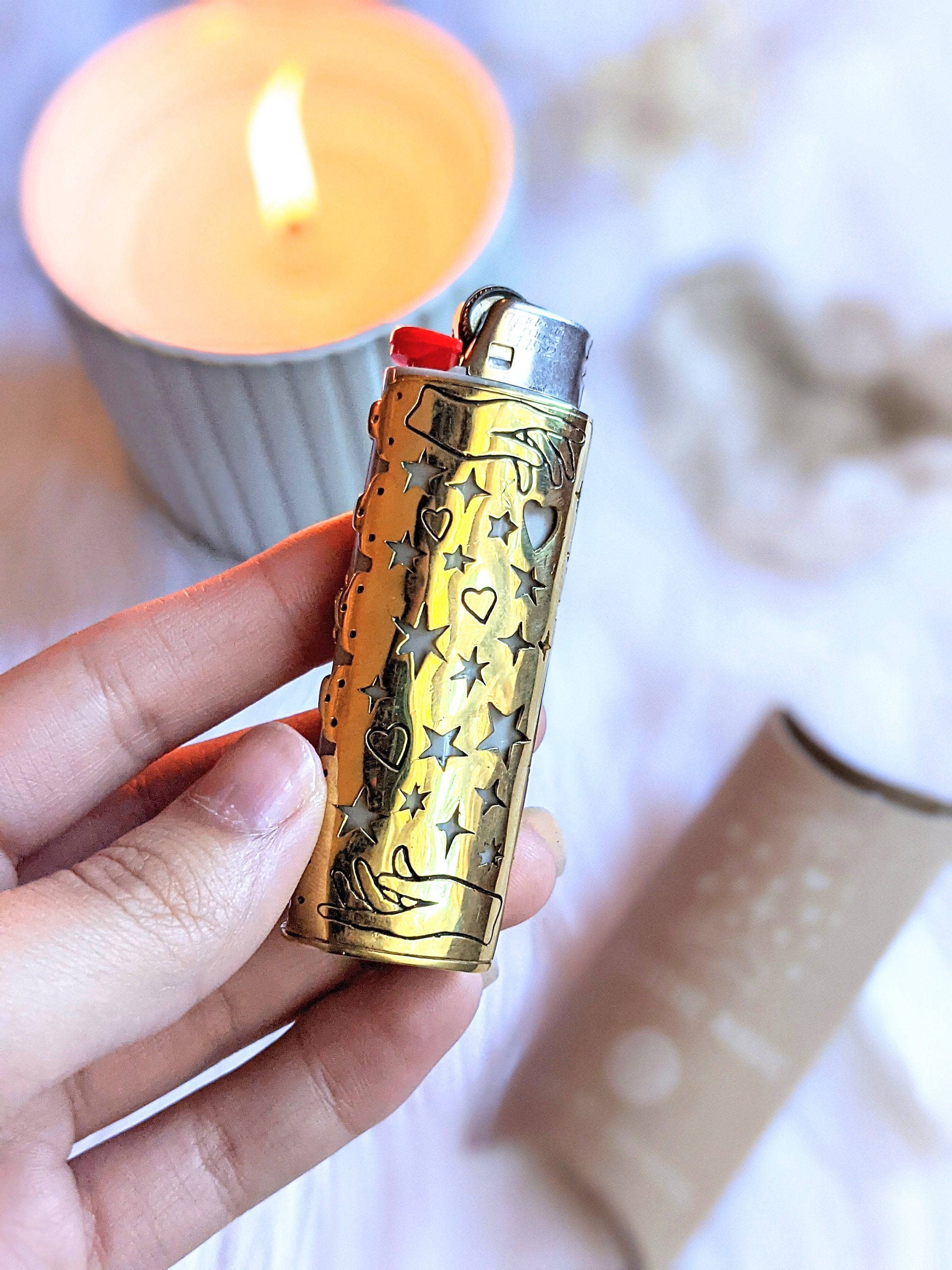 Buy Brass Bic Lighter Case Moon Lighter Case Fire Magic Altar Online in  India 