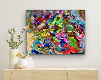 Pintura abstracta sobre lienzo | Pieza única hecha a mano | Pintura abstracta | Arte Contemporáneo | Acrílico sobre lienzo | Arte Moderno