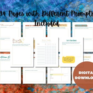 Empowerment, Authenticity, Self-Care, Guided Journal With Prompts 34 Pages PDF, US Letter, A4, and A5 Planner Printable, Digital Download