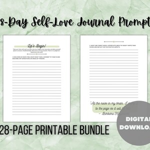 Self-Love Mindfulness, Self-Care, Guided Journal With Prompts 28 Pages PDF, US Letter or A4 Planner Printable, Digital Download