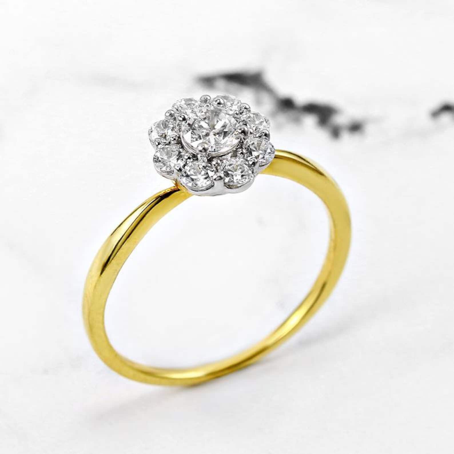 Diamond Engagement ring for her Proposal ring for girlfriend Etsy