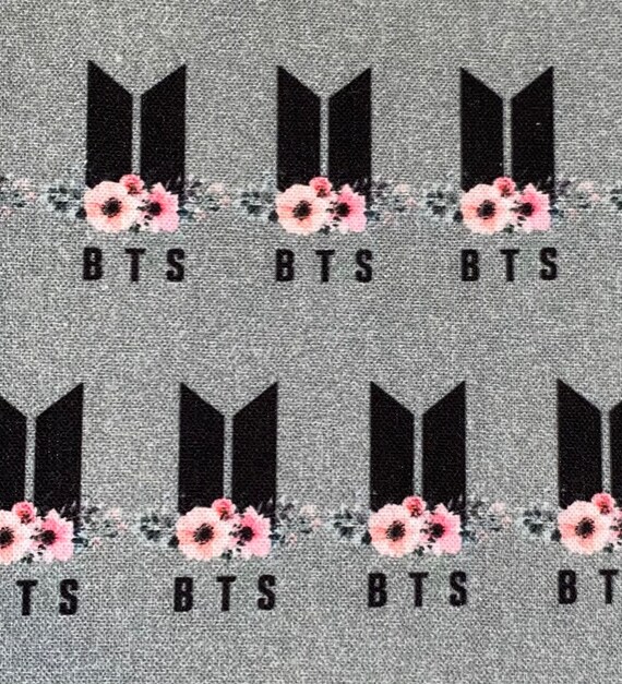 BTS Fabric 100 Cotton Fabric by the Yard Bangtan KPOP Group Etsy