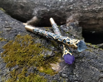 Amethyst Magic Wand Pen, Green Fluorite Quartz Wand, Witch Crystal Talisman, Easily Replace the Refill