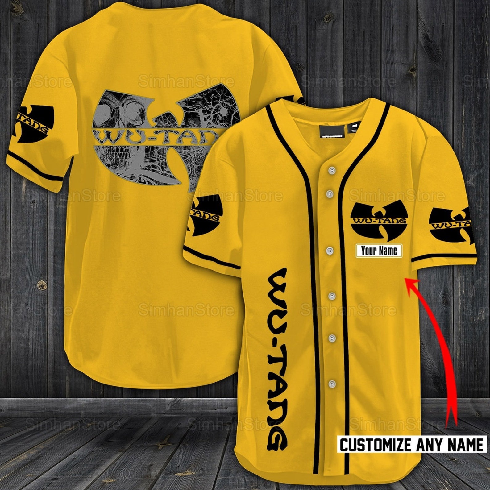 Wu Tang Band Baseball Jersey Personalized Jersey Music Etsy