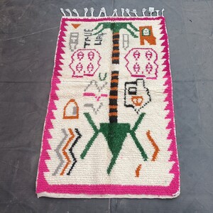 Tapis de laine marocaine berbère sur mesure fait main - Tapis Azilal dans le style Beni Ouarain - Tapis bohème authentique