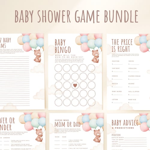 Editable Teddy Bear Baby Shower Games Bundle We Can Bearly - Etsy