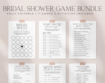 ALTAR | 15 Bridal Shower Games Bundle Minimalist Bridal Shower Editable Template Bridal Shower Game Package Printable Activities