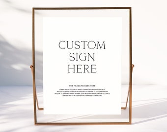 ALTAR | Minimalist Custom Sign Editable Template Instant Download Simple Modern Printable Wedding Custom Table Sign 8x10