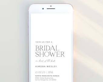 ALTAR | Bridal Shower Digital Invitation Evite Template Minimalist Simple Bridal Shower Electronic Invite Text Evite Editable Template