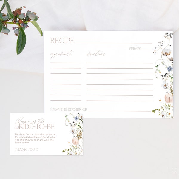 Bridal Shower Recipe Cards - Etsy