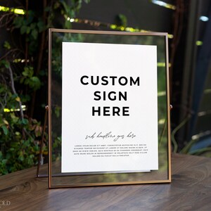 PROMISE | Modern Custom Sign Editable Template Instant Download Simple Minimalist Printable Wedding Custom Table Sign 8x10