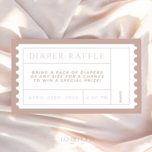 ENCHANTED | Diaper Raffle Ticket Template Baby Shower DIY Instant Download Minimalist Diaper Raffle Card Insert Editable Printable Template