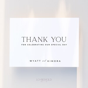 ALTAR | Minimalist Thank You Card Template Simple Modern Thank You Wedding Thank You Folded Tented Card Editable Printable Template