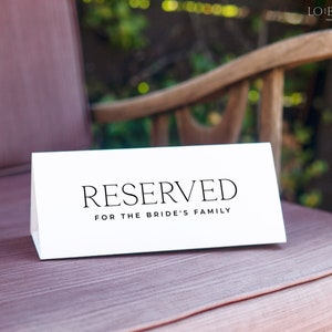ALTAR |  Wedding Reserved Seating Sign Template DIY Instant Download Wedding Reserved Chair Row Editable Printable Tented Card