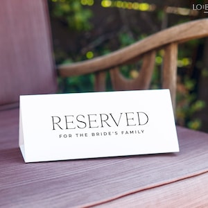 ALTAR |  Wedding Reserved Seating Sign Template DIY Instant Download Wedding Reserved Chair Row Editable Printable Tented Card