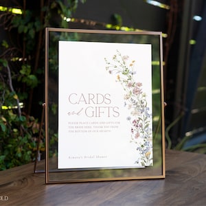 Wildflower Cards and Gifts Table Sign Template, Minimalist Floral Bridal Shower Cards and Gifts Sign Poster Editable Printable 8x10 | EDEN 2