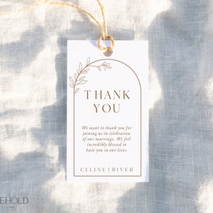 BRANCH | Minimalist Thank You Tag Template DIY Download Wedding Elegant Leaves Party Favor Thank You Label Editable Printable Template