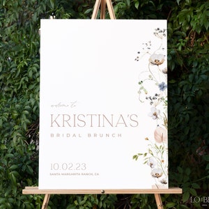 ENCHANTED | Bridal Brunch Welcome Sign Elegant Floral Editable Template DIY Printable Modern Floral Bridal Lunch Welcome Poster