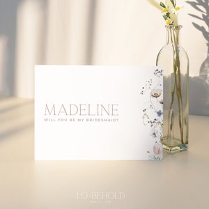 ENCHANTED | Bridesmaid Proposal Card Editable Template Will You Be My Bridesmaid Minimalist DIY Instant Download Maid of Honor Proposal