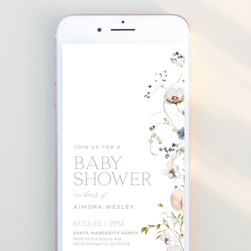 ENCHANTED Baby Shower Digital Invitation Evite Template - Etsy