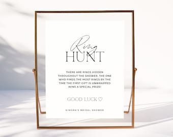 ALTAR | Minimalist Ring Hunt Sign Bridal Shower Game DIY Editable Template Modern Find The Rings Game Printable Bridal Shower Activity