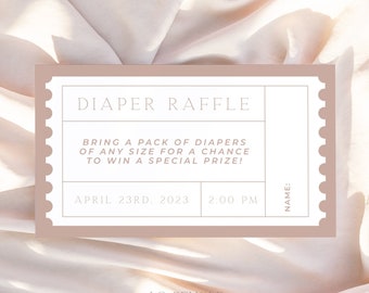ENCHANTED | Diaper Raffle Ticket Template Baby Shower DIY Instant Download Minimalist Diaper Raffle Card Insert Editable Printable Template