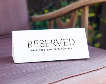 ALTAR |  Wedding Reserved Seating Sign Template DIY Instant Download Wedding Reserved Chair Row Editable Printable Tented Card