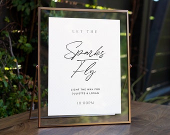 ALTAR | Sparkler Send Off Sign Template Modern Minimalist Wedding Let The Sparks Fly Wedding Send Off Sign Editable Printable Template