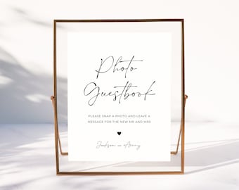EVERLASTING | Minimal Photo Guestbook Sign Editable Template Simple Modern Wedding Guest Book Poster Printable Sign The Guestbook