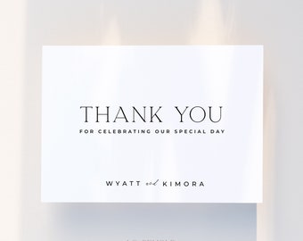 ALTAR | Minimalist Thank You Card Template Simple Modern Thank You Wedding Thank You Folded Tented Card Editable Printable Template