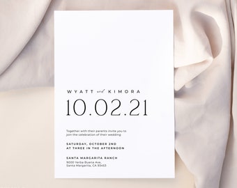 ALTAR | Minimalist Wedding Invitation Template DIY Instant Download Simple Modern Wedding Invite Editable Printable Template