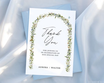 FOREVER | Thank You Card Template Spring Floral Editable Instant Download Spring Garden Wedding Thank You Folded Card Printable