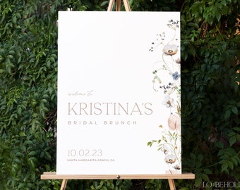 ENCHANTED | Bridal Brunch Welcome Sign Elegant Floral Editable Template DIY Printable Modern Floral Bridal Lunch Welcome Poster