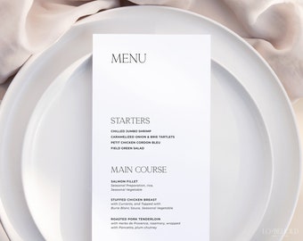 ALTAR | Minimalist Wedding Menu Template DIY Instant Download Simple Modern Wedding Dinner Menu Card Editable Printable Template