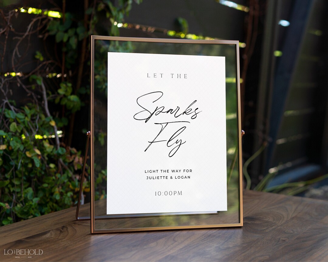 ALTAR | Sparkler Send off Sign Template Modern Minimalist Wedding Let ...