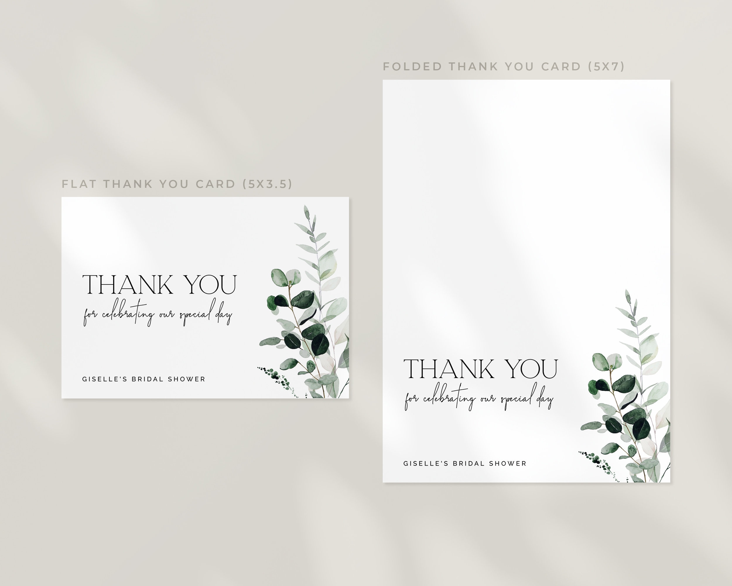 CYPRESS Bridal Shower Thank You Card Editable Template - Etsy