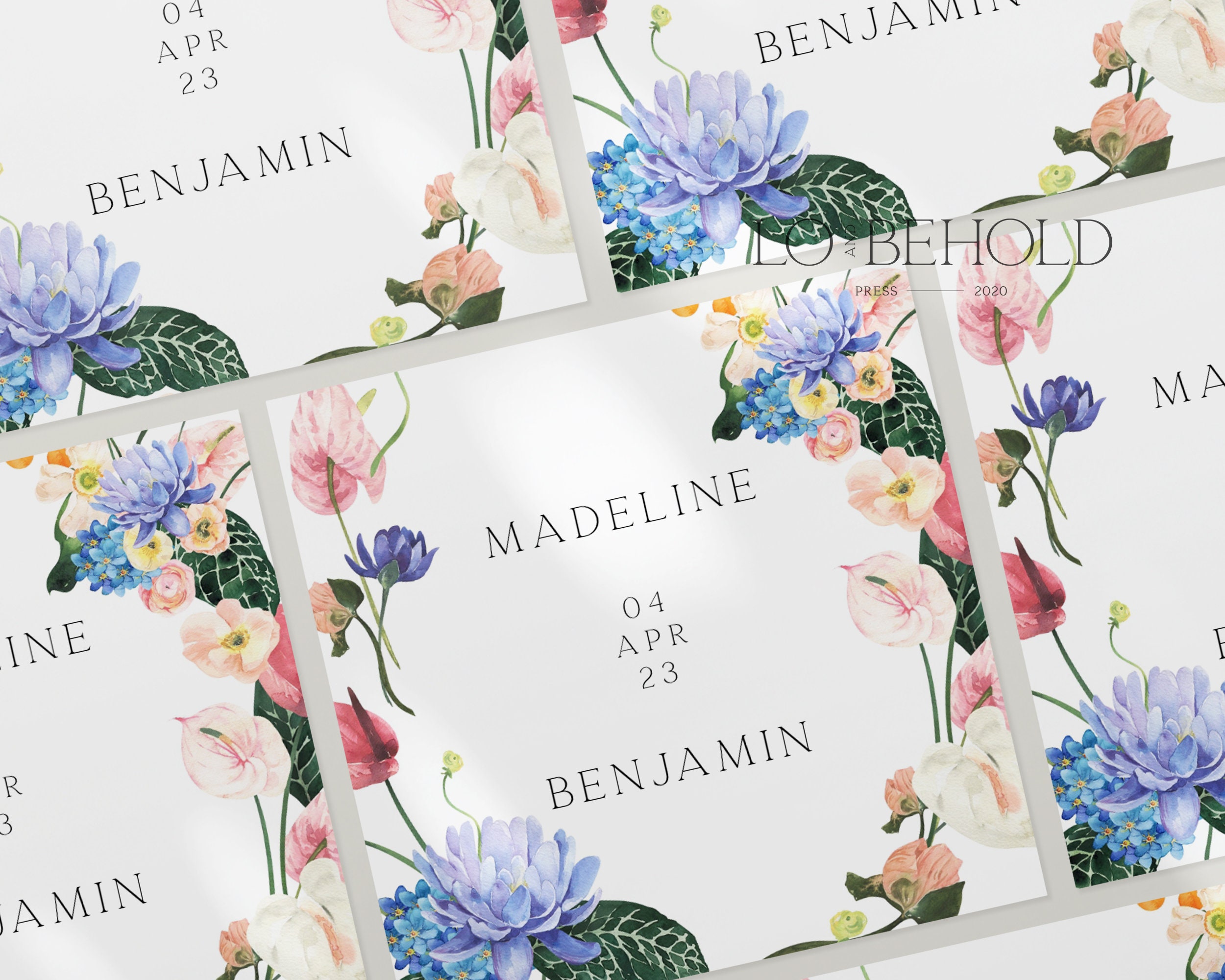 HOPE | Wedding Sticker Label Elegant Floral Editable Template DIY ...