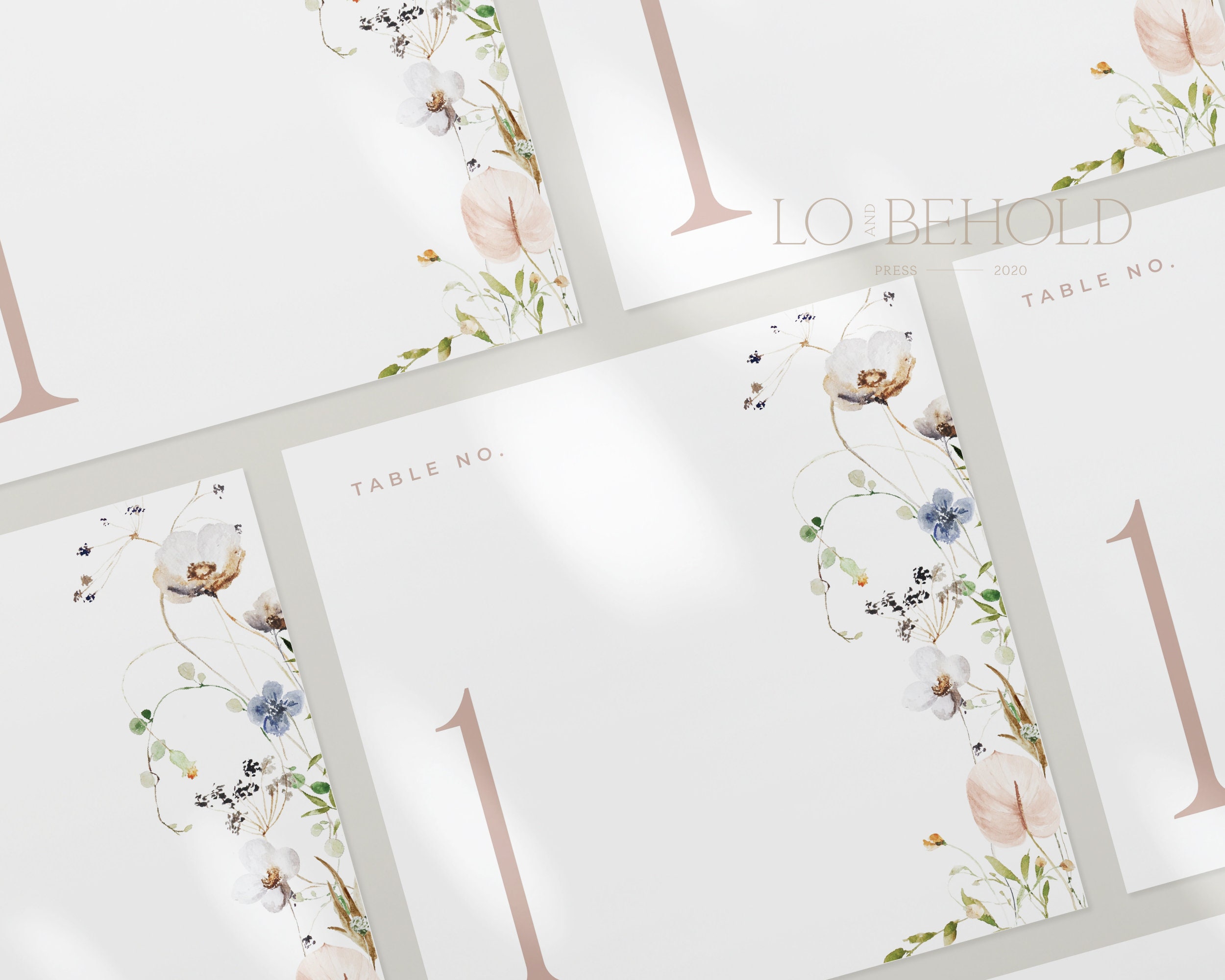 ENCHANTED Table Number Template Elegant Floral Editable - Etsy