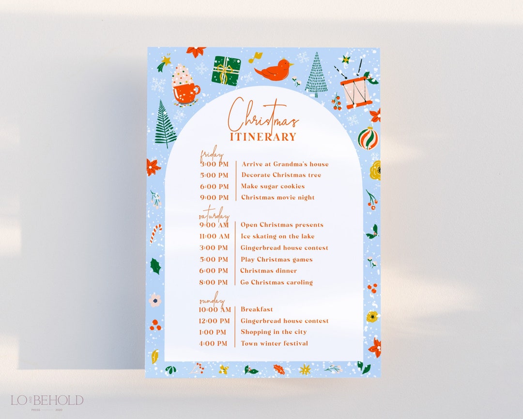 MERRY Christmas Itinerary Template Download Christmas Weekend Itinerary MERRY Christmas Itinerary Template Download Christmas Weekend Itinerary