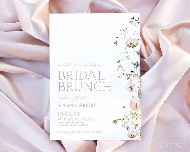 ENCHANTED Bridal Brunch Invitation Template Editable image 1