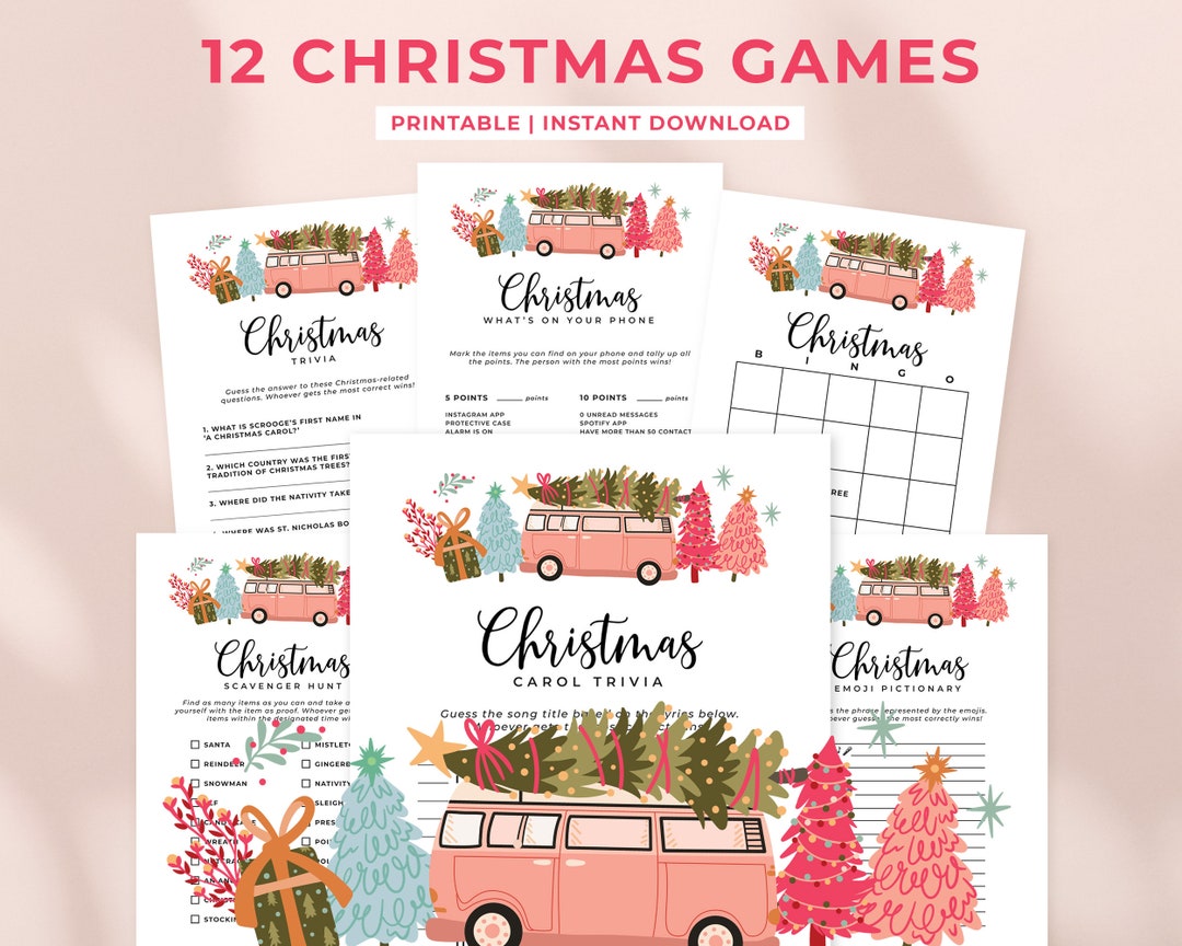 12 Christmas Games Bundle Template, Printable Christmas Party Games ...