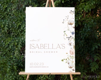 ENCHANTED | Bridal Shower Welcome Sign Elegant Floral Editable Template DIY Printable Modern Floral Bridal Shower Welcome Poster